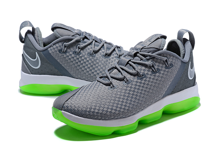 Men Nike Lebron James 14 Low Grey Green Shoes